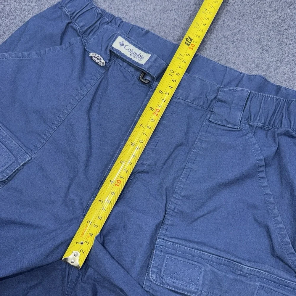 Columbia Half Moon PFG Shorts Mens Medium Blue Cargo Utility Performance